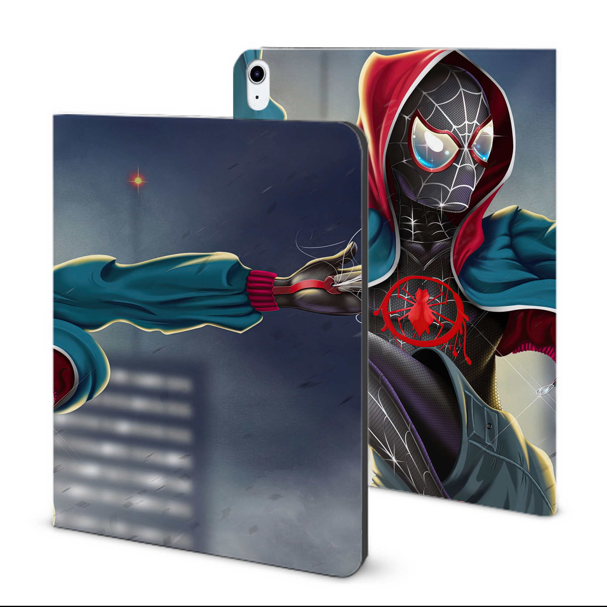 （画像用） Spider Man スパイダーマン IPad ケース ブック型 PUレザー TPU 耐衝撃 軽量 薄型 ペン収納なし 全面保護 IPad 各モデル対応